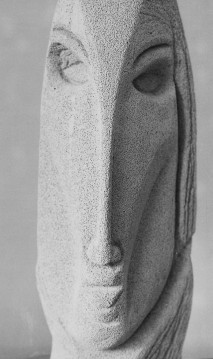Janus mask sculpture