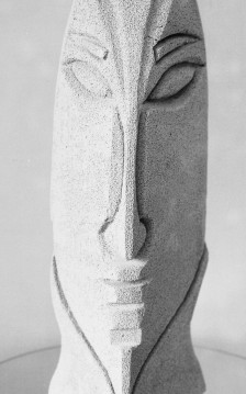Janus mask sculpture