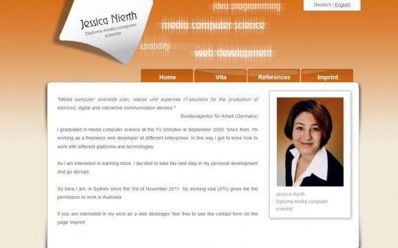 Jessica Nierth - Version 1.0 - Homepage