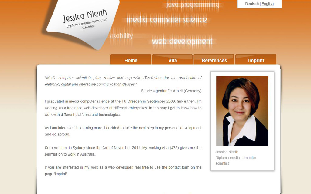 Jessica Nierth - Version 1.0 - Startseite