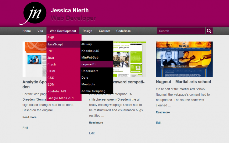 Jessica Nierth - Version 2.0 - Startseite