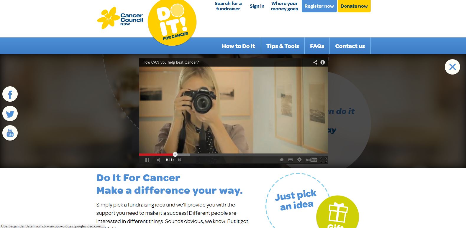 Do it for cancer - Video overlay